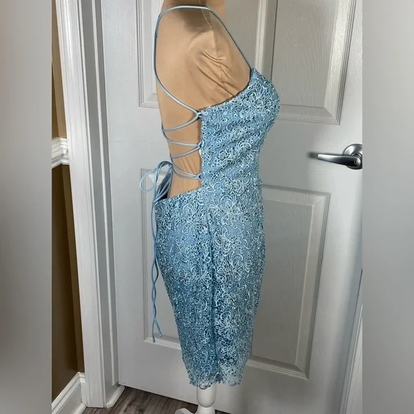 ALYCE PARIS ✨ Elegant Blue Sequin Dress ✨ - Picture 9 of 11